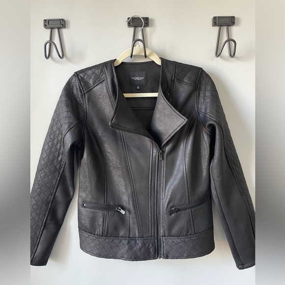 Liverpool Los Angeles, XS, lightweight faux leather moto biker jacket, like new - Picture 2 of 9